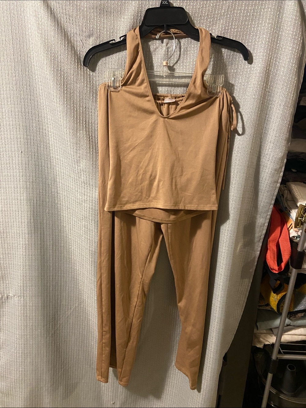 Victoria's Secret Tan Two-Piece Halter Jumpsuit Set